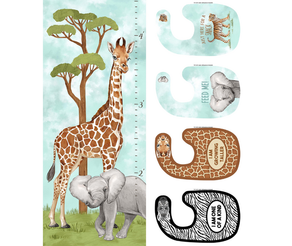 Baby Safari 100% Cotton Fabric - 36" Panel