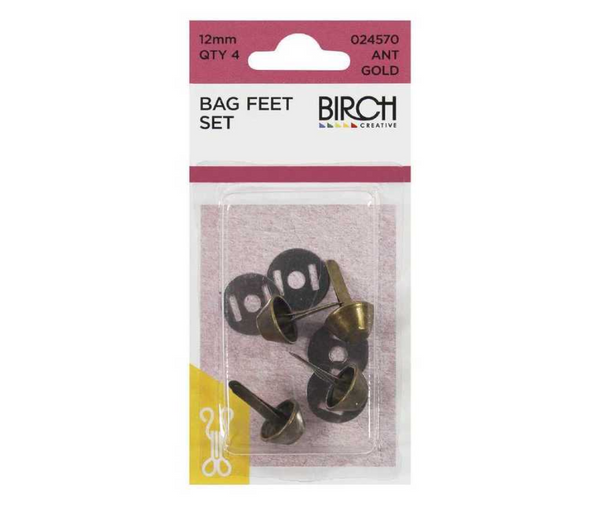 Bag Feet 12mm x4 - Various Colours