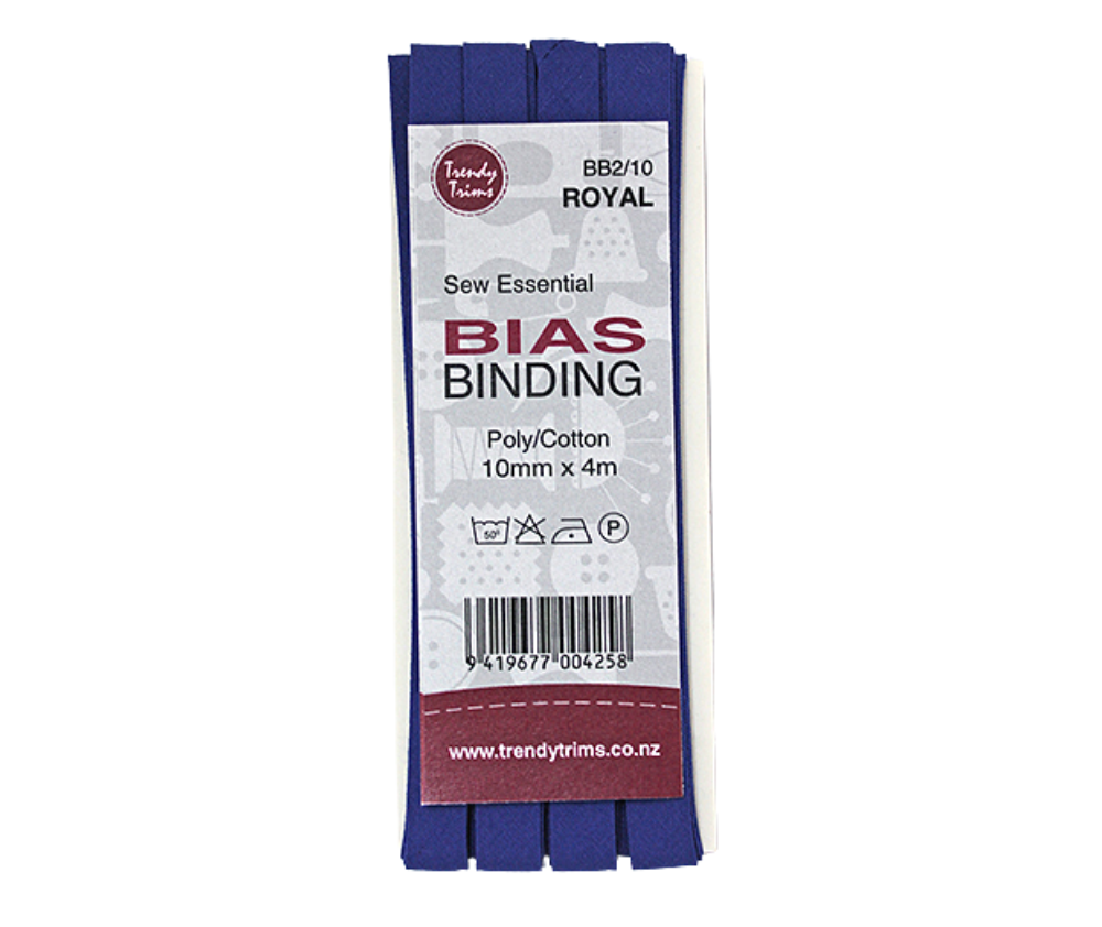 Bias Binding Poly/Cotton  10mm x 4m - Various Colours