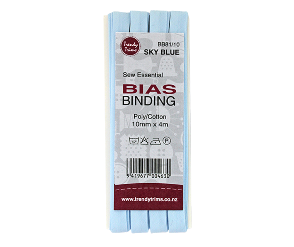 Bias Binding Poly/Cotton  10mm x 4m - Various Colours