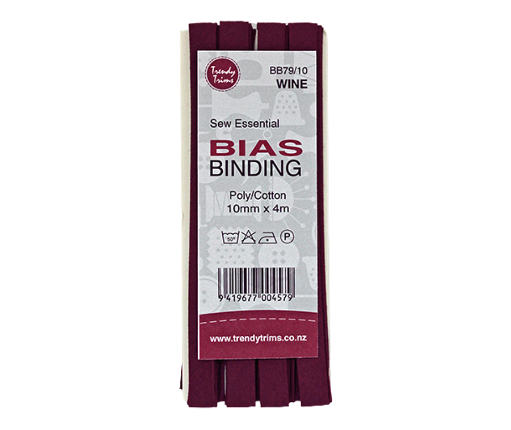 Bias Binding Poly/Cotton  10mm x 4m - Various Colours