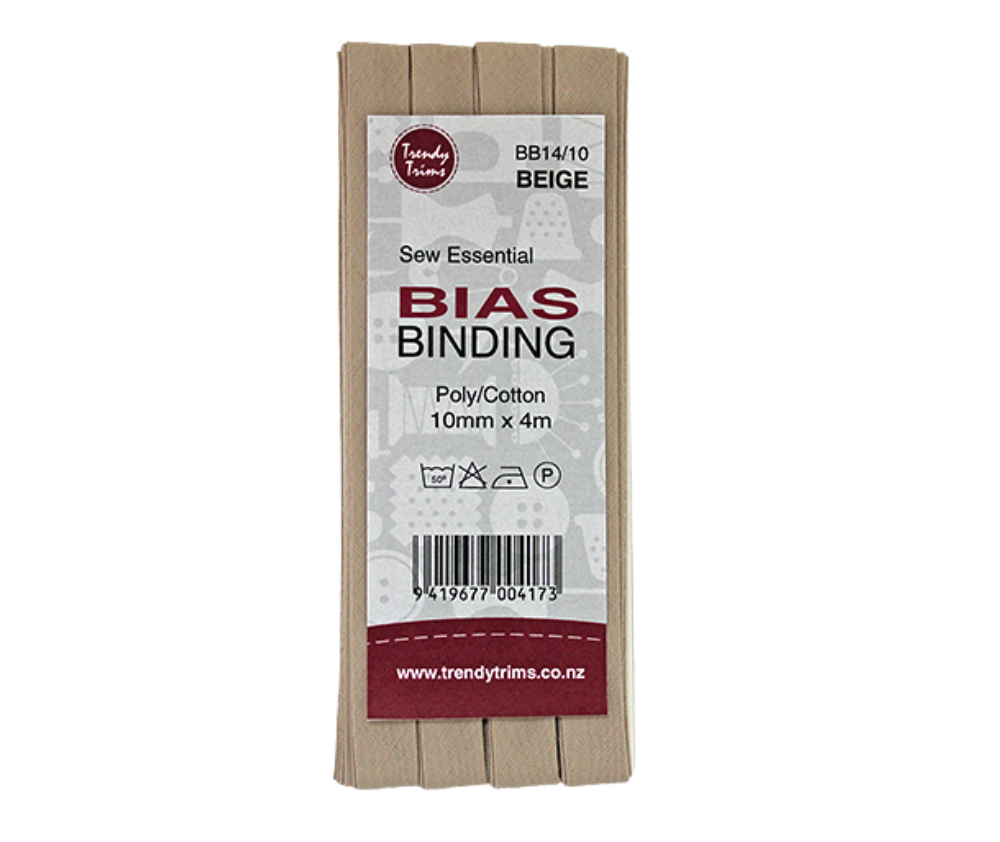 Bias Binding Poly/Cotton  10mm x 4m - Various Colours