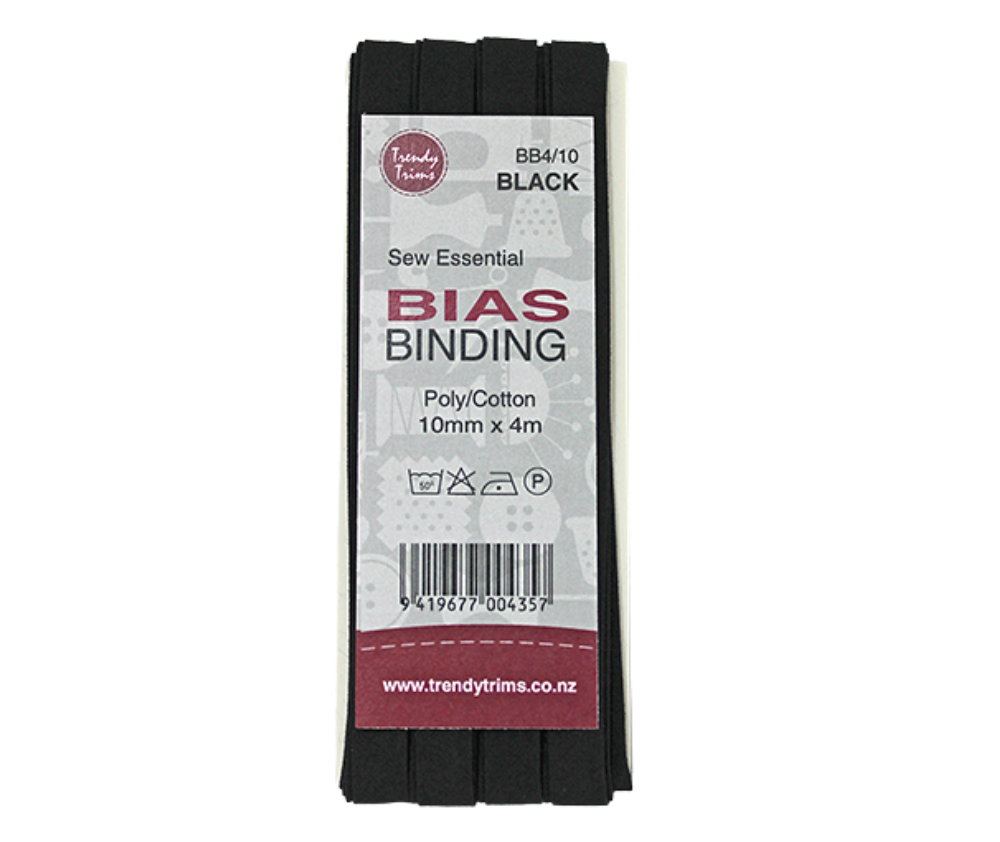 Bias Binding Poly/Cotton  10mm x 4m - Various Colours
