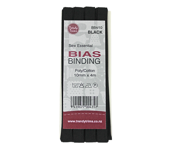 Bias Binding Poly/Cotton  10mm x 4m - Various Colours