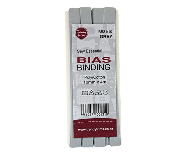 Bias Binding Poly/Cotton  10mm x 4m - Various Colours