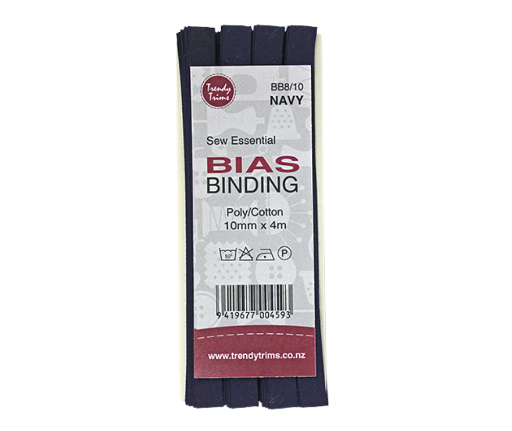 Bias Binding Poly/Cotton  10mm x 4m - Various Colours
