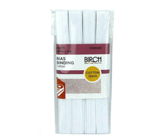 Birch Cotton Bias Binding 12mm x 5mt - White