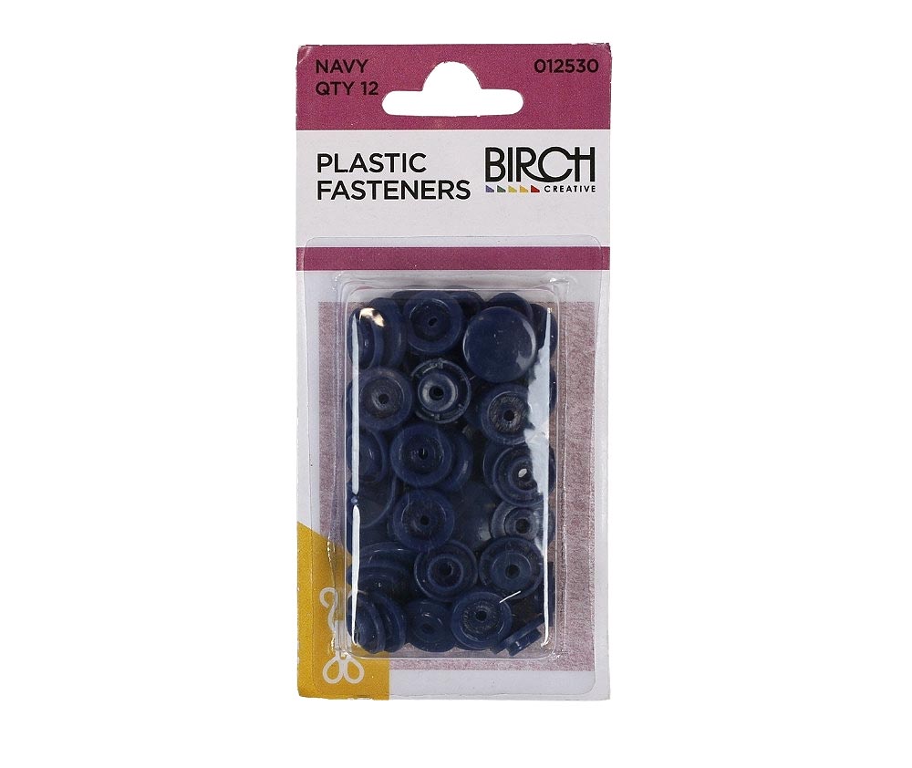 Birch Plastic Fasteners Navy Sew It