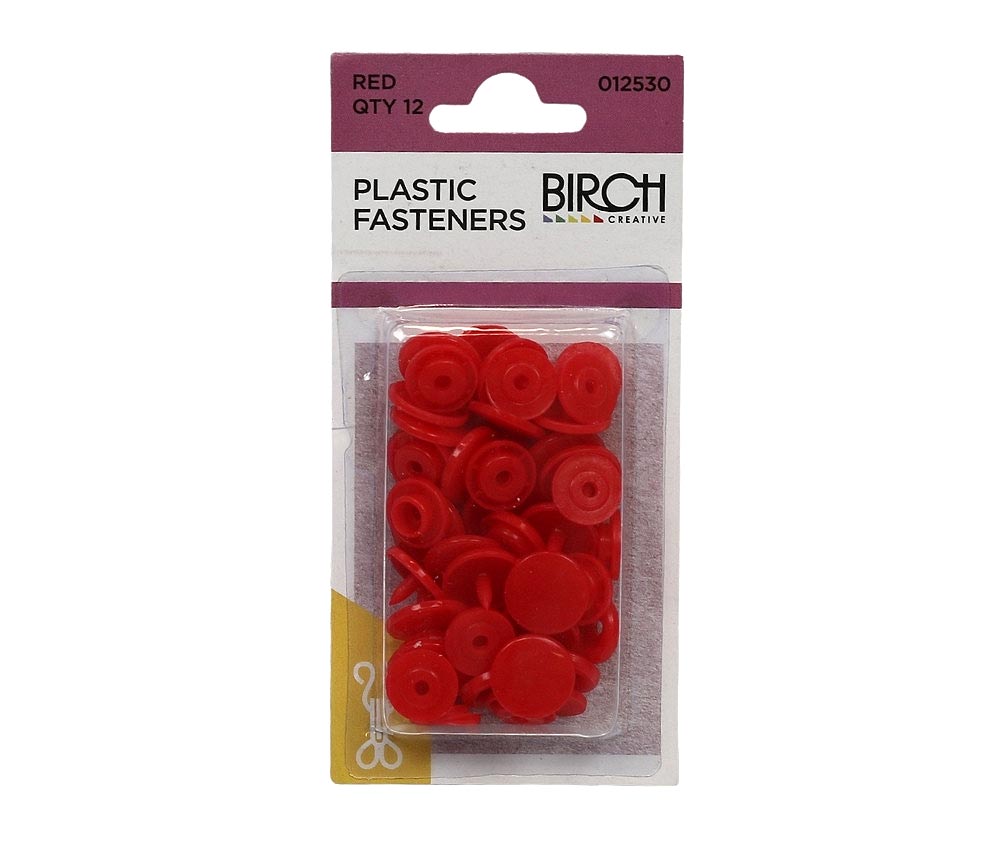 Birch Plastic Fasteners Red Sew It
