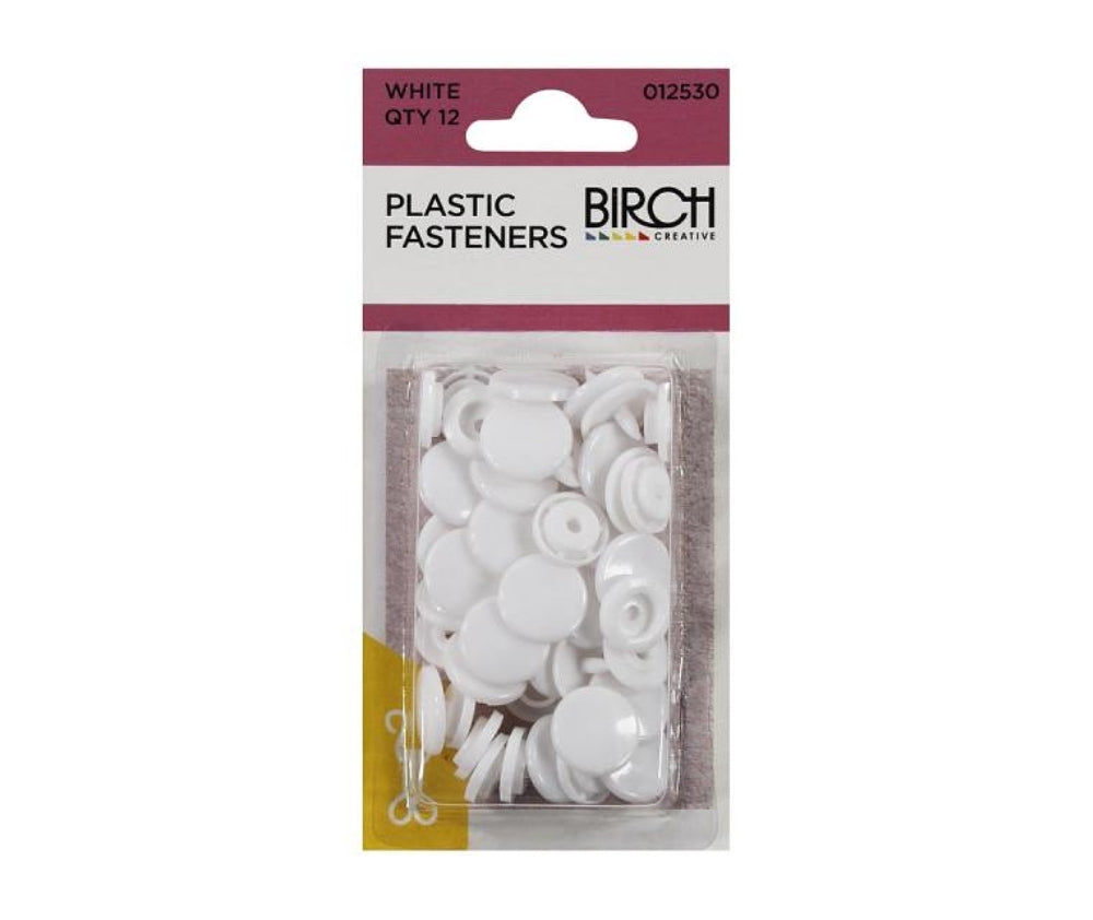 Birch Plastic Fasteners White Sew It