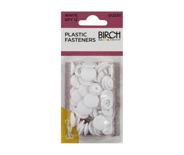 Birch Plastic Fasteners - White