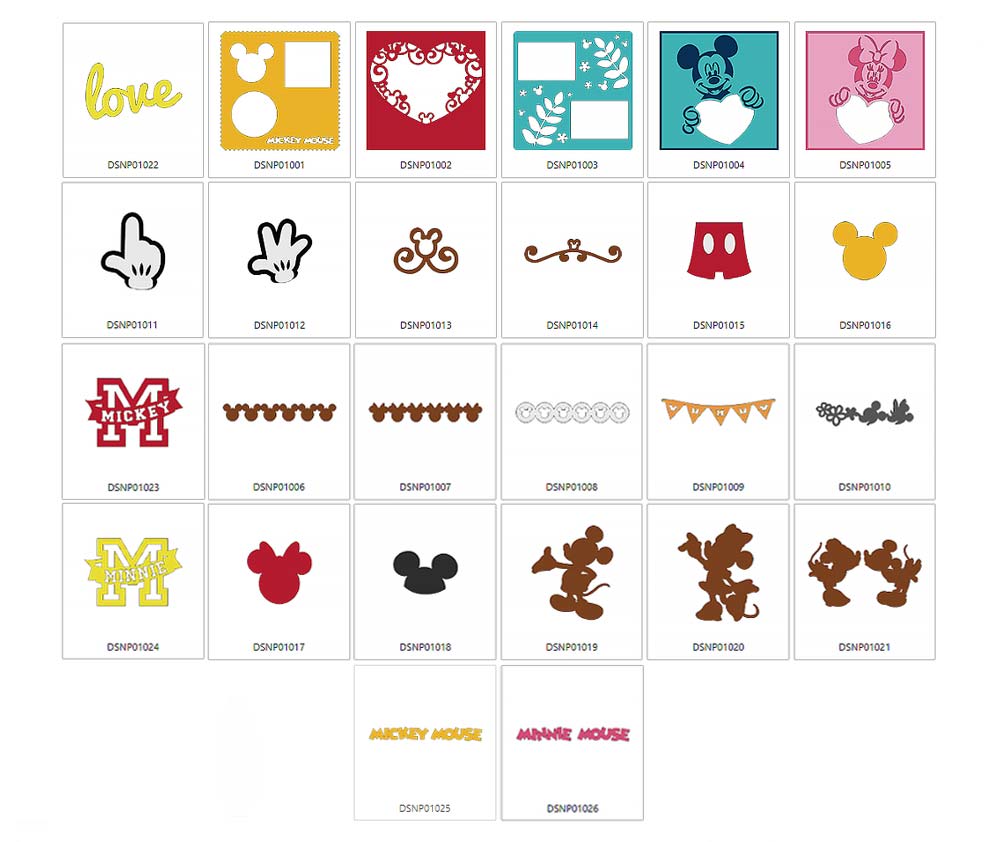 Brother ScanNCut Mickey & Minne Paper Craft Collection 1