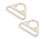 By Annie 1 1/2"" Flat Triangle Ring - Nickel - Set of Two