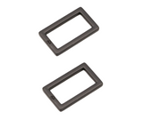 By Annie 1" Flat Rectangle Ring - Black - Set of Two