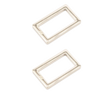 By Annie 1" Flat Rectangle Ring - Nickel - Set of Two
