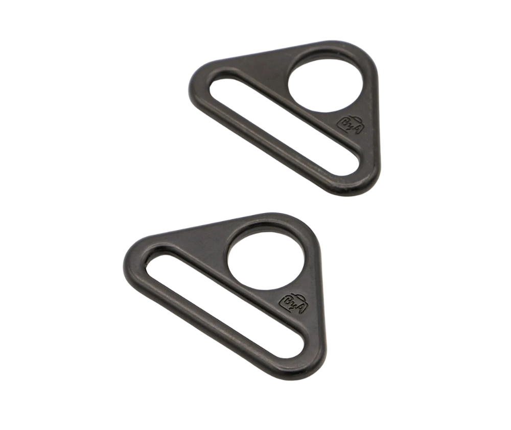 By Annie 1" Flat Triangle Ring - Black - Set of Two