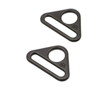 By Annie 1" Flat Triangle Ring - Black - Set of Two