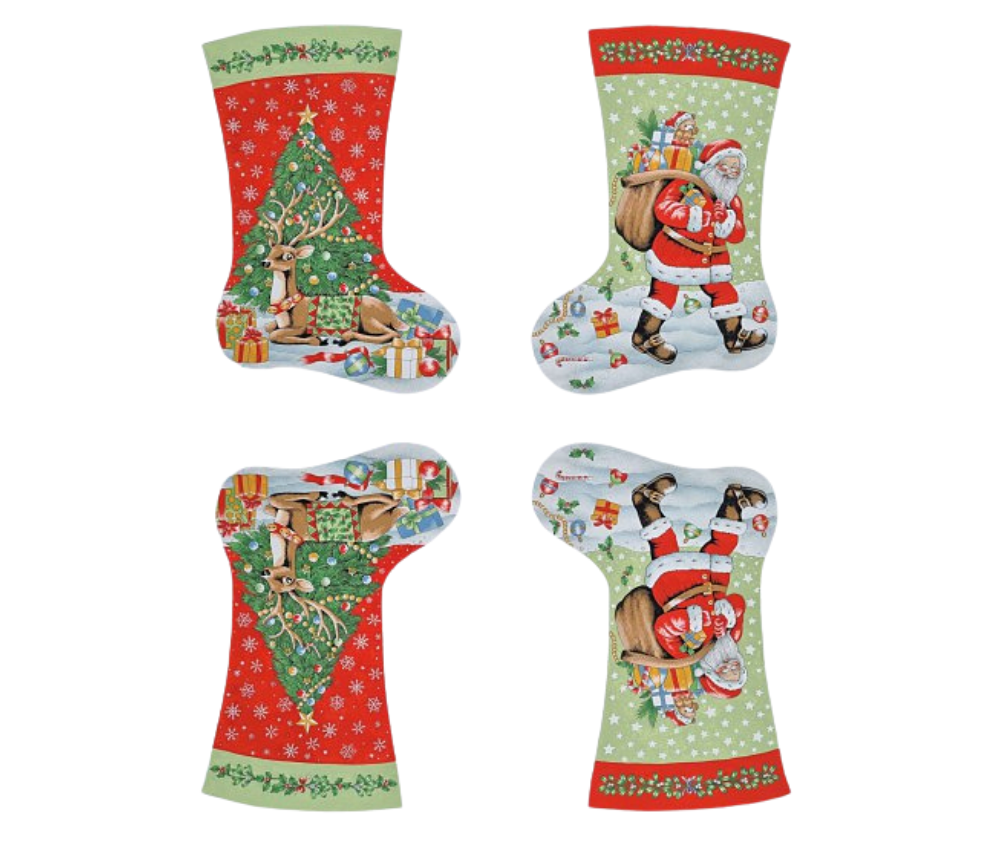 Christmas Stocking 100% Cotton Fabric - 90cm Panel