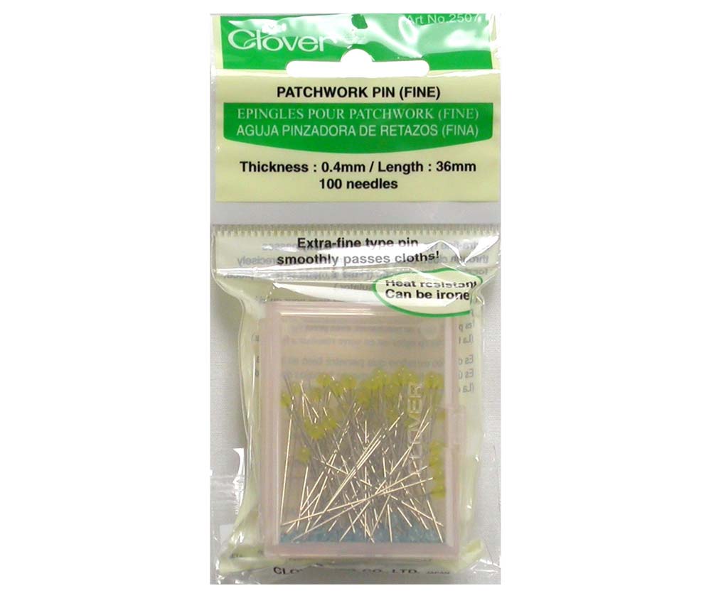 Clover Extra Fine Patchwork Pins 100 Pins 0.4mm x 36mm Sew It