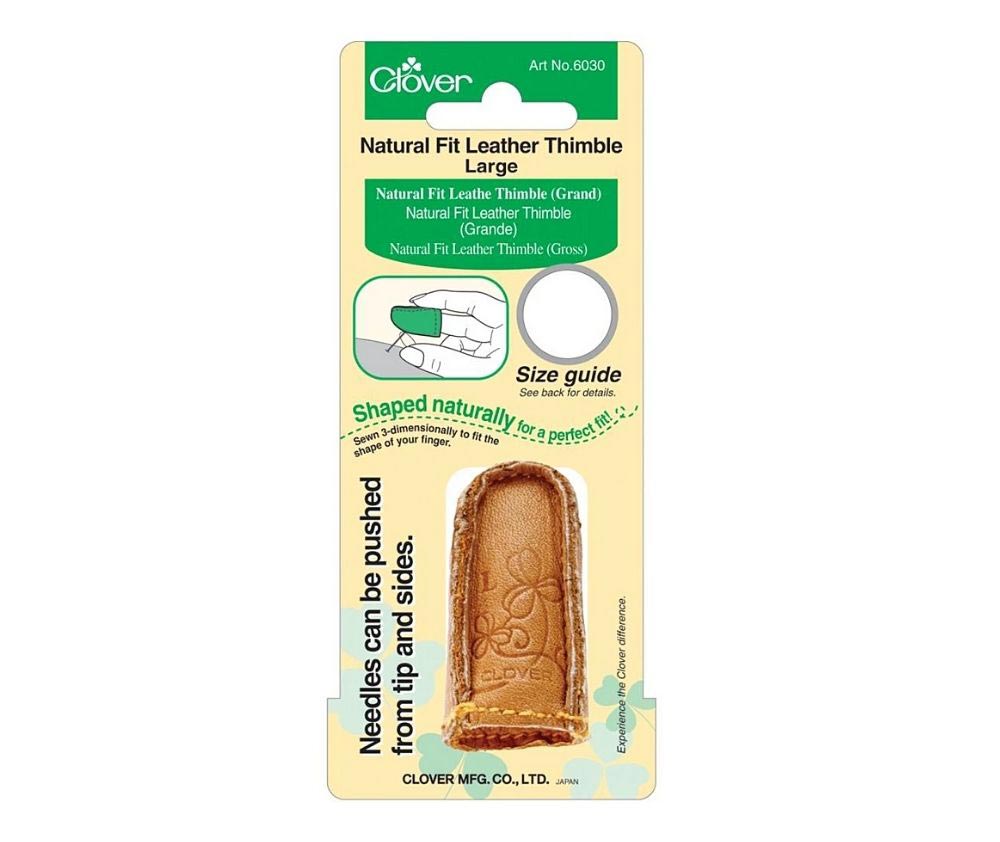 Clover Thimble Natural Fit Leather - Large