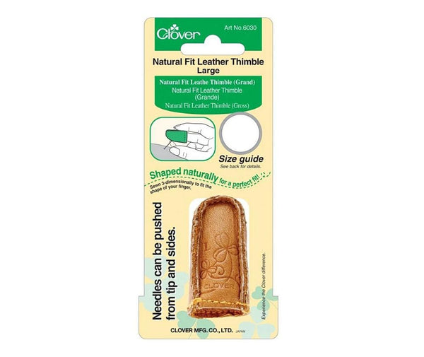 Clover Thimble Natural Fit Leather - Large