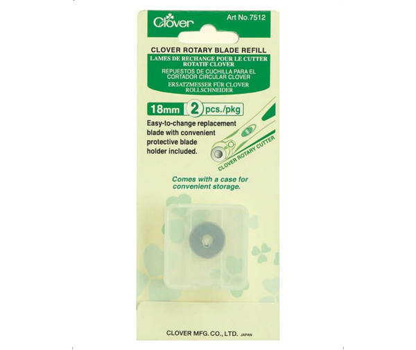 Clover Rotary Cutter Blades, 18mm 2pcs