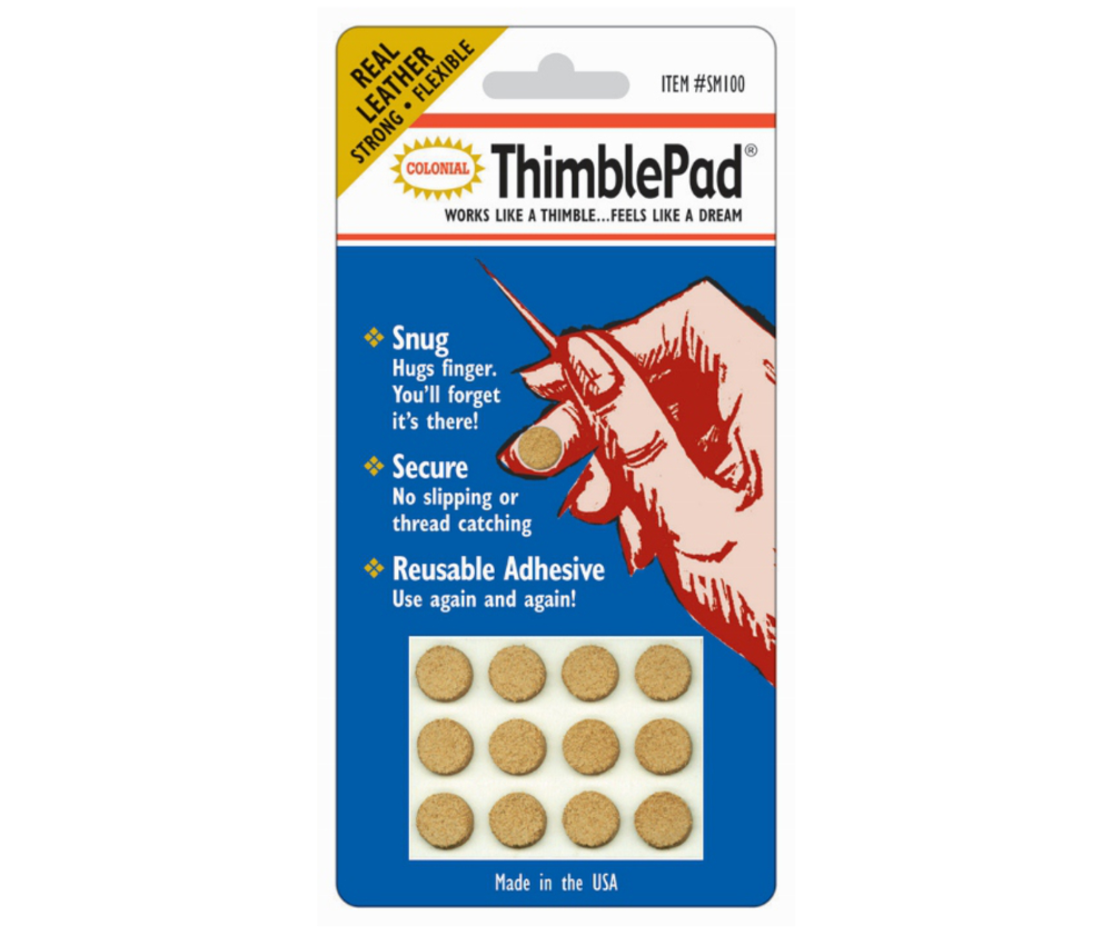 Colonial Thimblepad Leather Adhesive Thimble 12pk