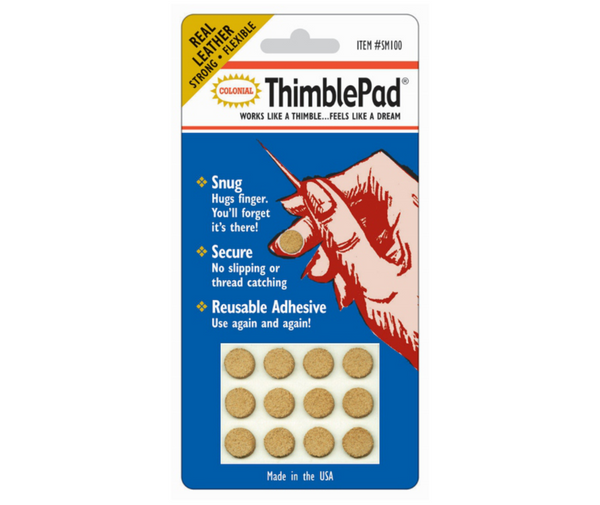 Colonial Thimblepad Leather Adhesive Thimble 12pk