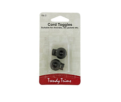 Cord/Spring Toggles - Black - Trendy Trims