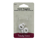 Cord/Spring Toggles - White - Trendy Trims