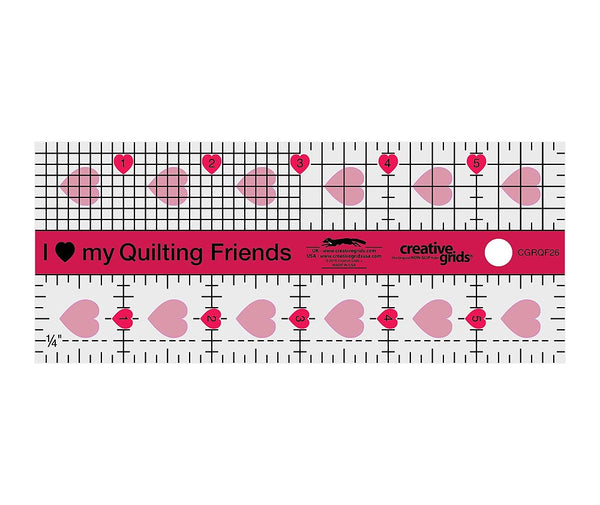 Creative Grids I Love My Quilt Friends Quilt Ruler 2.5 x 6
