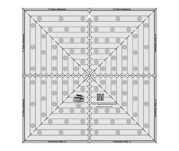 Creative Grids 12-1/2" Square It Up & Fussy Cut Quilt Ruler