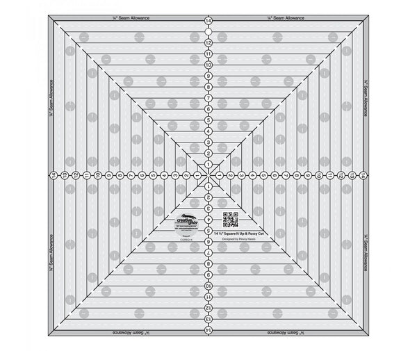 Creative Grids 14-1/2" Square It Up & Fussy Cut Quilt Ruler