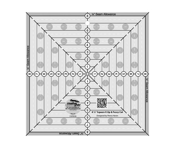 Creative Grids 8-1/2" Square It Up & Fussy Cut Quilt Ruler
