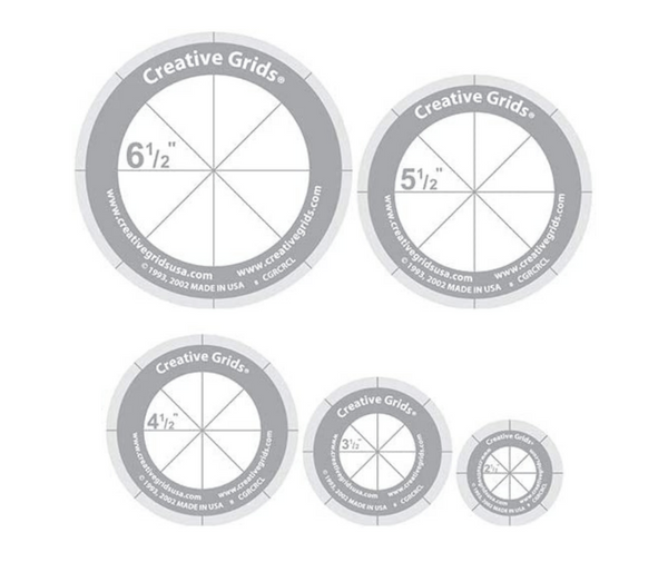 Creative Grids Circle Set - 5 Discs with Grips Quilt Ruler