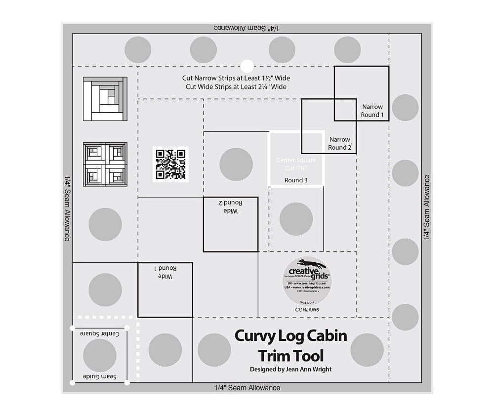 Creative Grids Curvy Log Cabin Trim Tool - 8" Finished Blocks