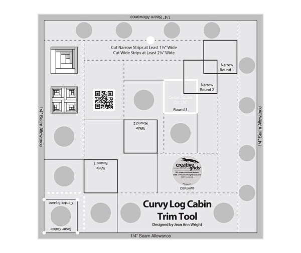 Creative Grids Curvy Log Cabin Trim Tool - 8" Finished Blocks