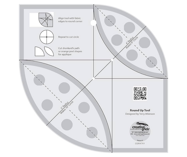 Creative Grids Round Up Tool and Quilting Ruler
