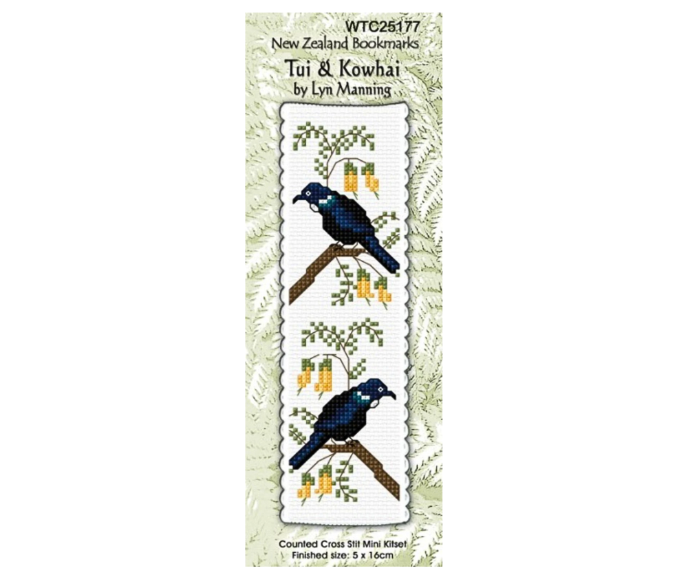 Cross Stitch Book Mark Kit - Tui &amp; Kowhai