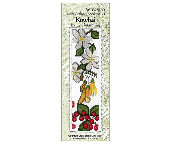 Cross Stitch book Mark Kit - Kowhai