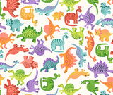 Dino Friends 100% Cotton Fabric - 10cm Increments