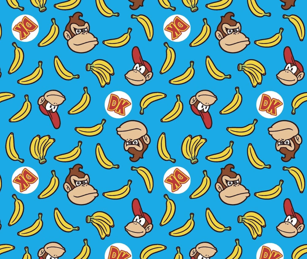 Donkey Kong 100% Cotton Fabric - 10cm Increments