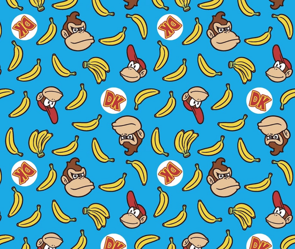 Donkey Kong 100% Cotton Fabric - 10cm Increments