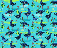 Pukeko 100% Cotton Fabric - 10cm Increments