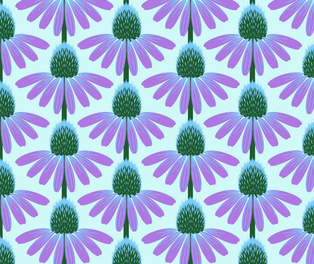 Echinacea 100% Cotton Fabric - 10cm Increments