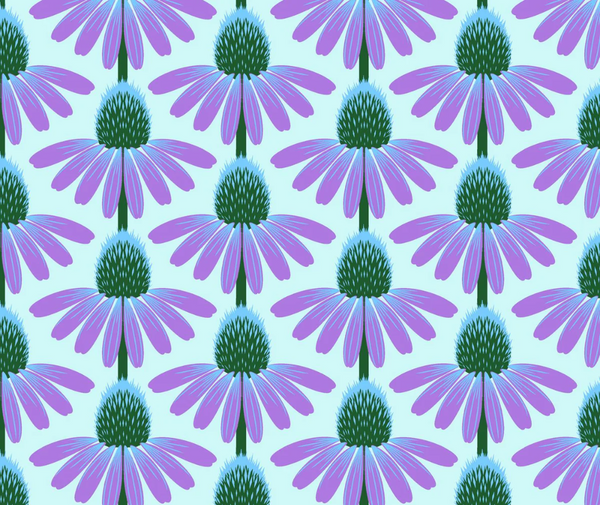 Echinacea 100% Cotton Fabric - 10cm Increments