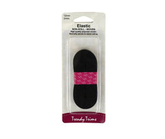 Elastic 12mm x 2m Woven Black - Hemline