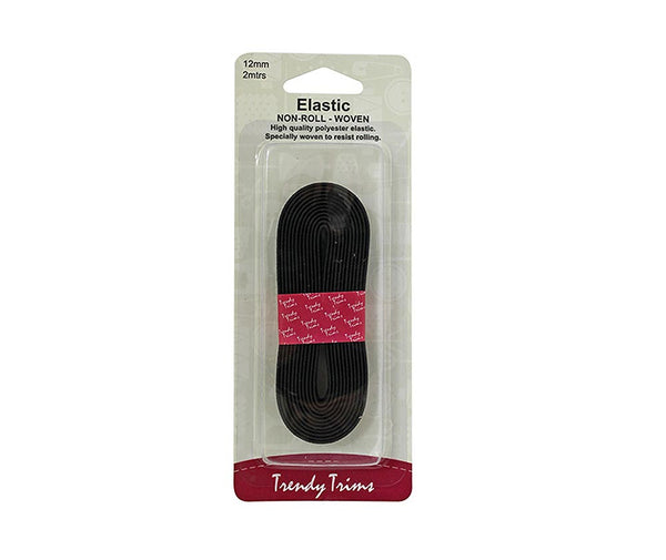 Hemline Elastic 20mm x 1m Knitted Black