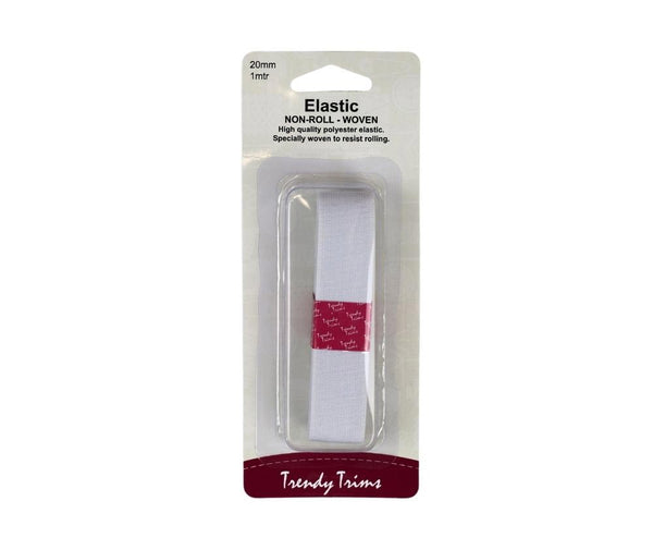 Elastic 20mm x 1m Woven White by Hemline