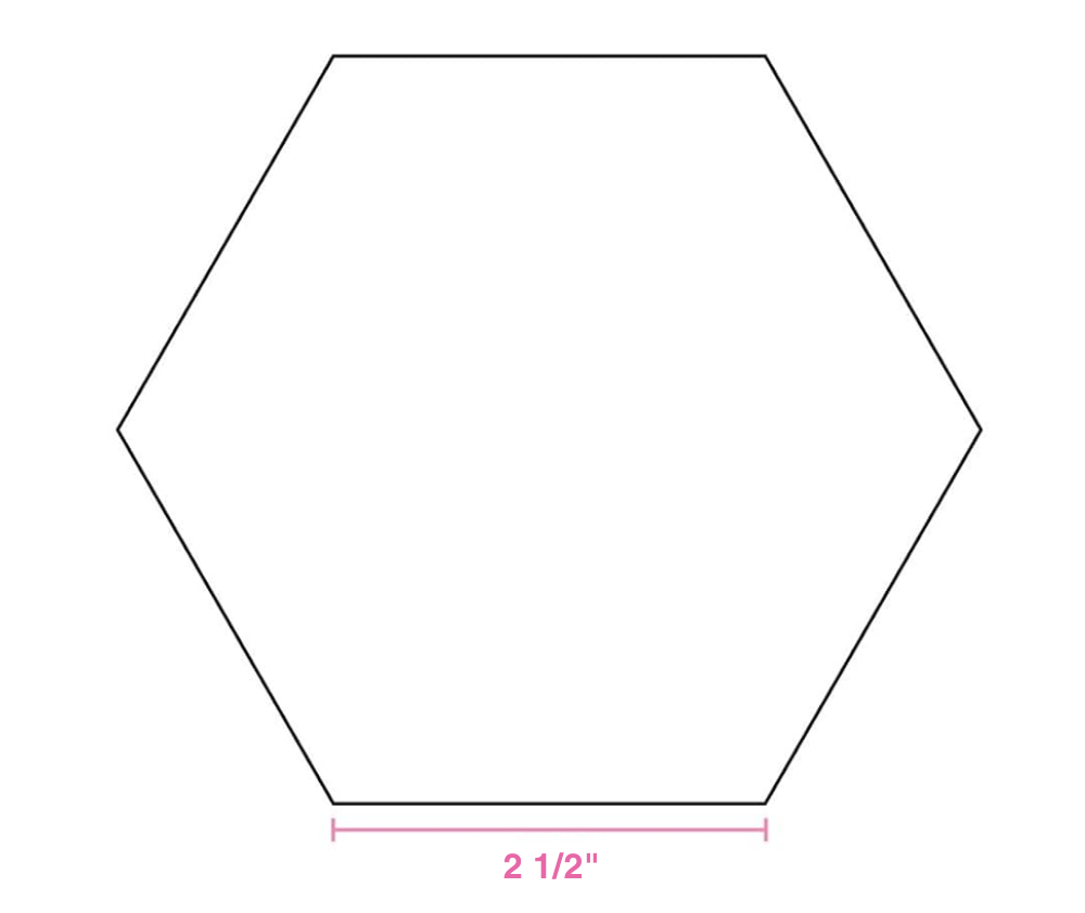 English Paper Piecing - Hexagon 2 1/2" - 100 Pieces